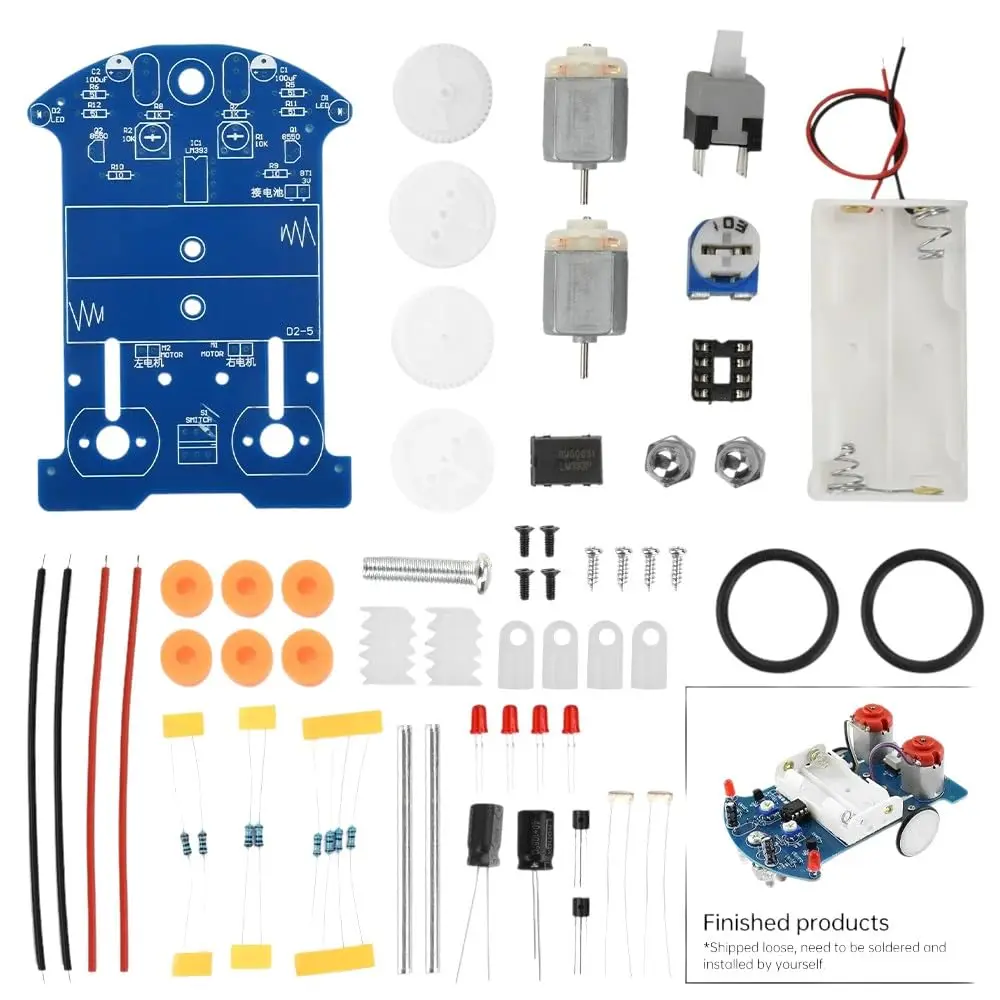 Electronic DIY Kit D2-5 Intelligent Tracking Line Car Tt Motor Assembly Smart Patrol Automobile Parts New 2025 for Arrival High