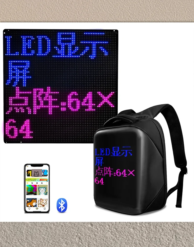 LED Screen Board Dynamic LED Display Panel Wireless APP Control Smart Advertising Vest With Screen LED Vest With Full Color
