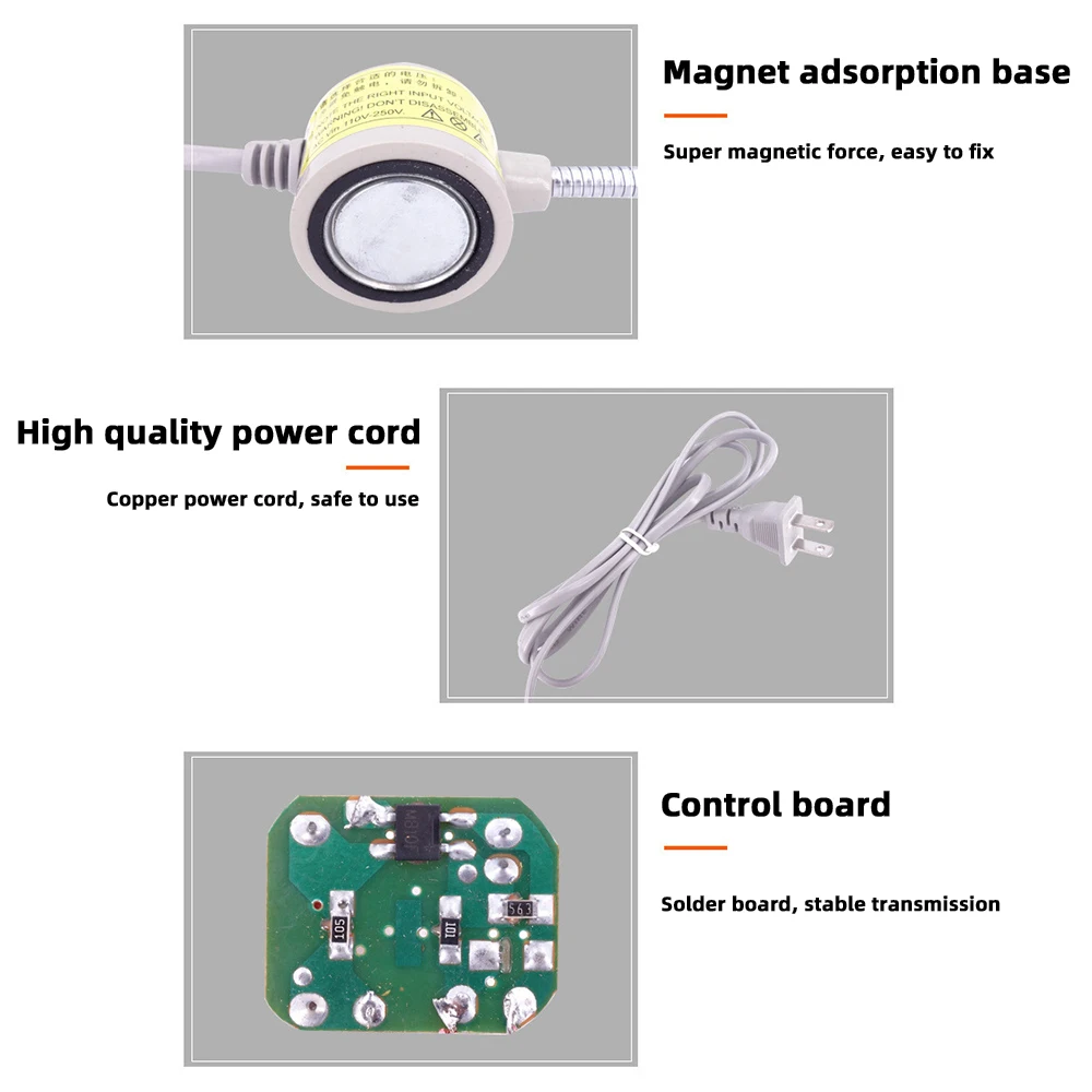 LED30 LED bead sewing machine lighting work light, strong magnetic base, long hose can easily change the lighting position