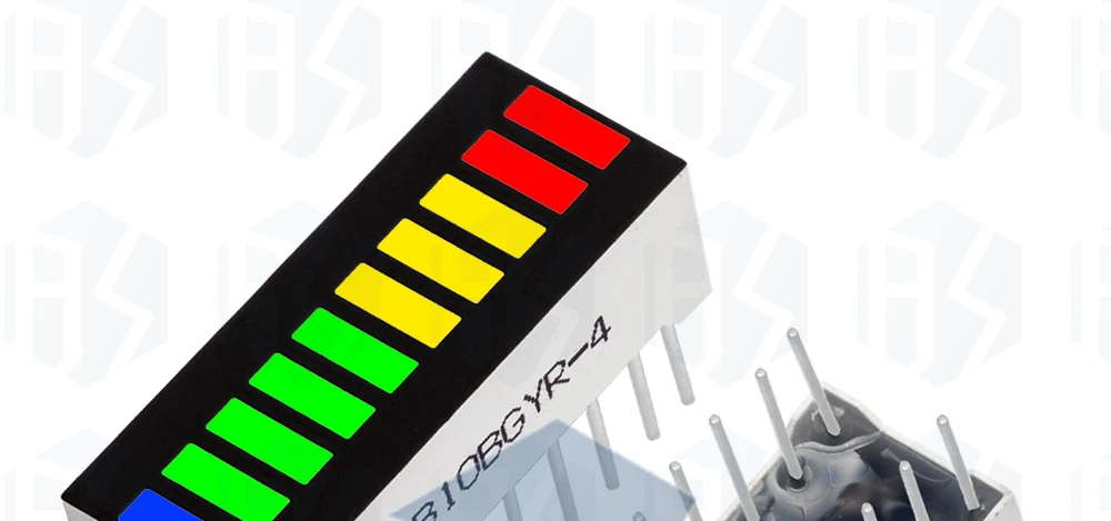 3PCS EGBO 10grid digital segment LED light bar super bright 2 red+3 yellow+4 green+1 blue light flat tube B10BRYGB