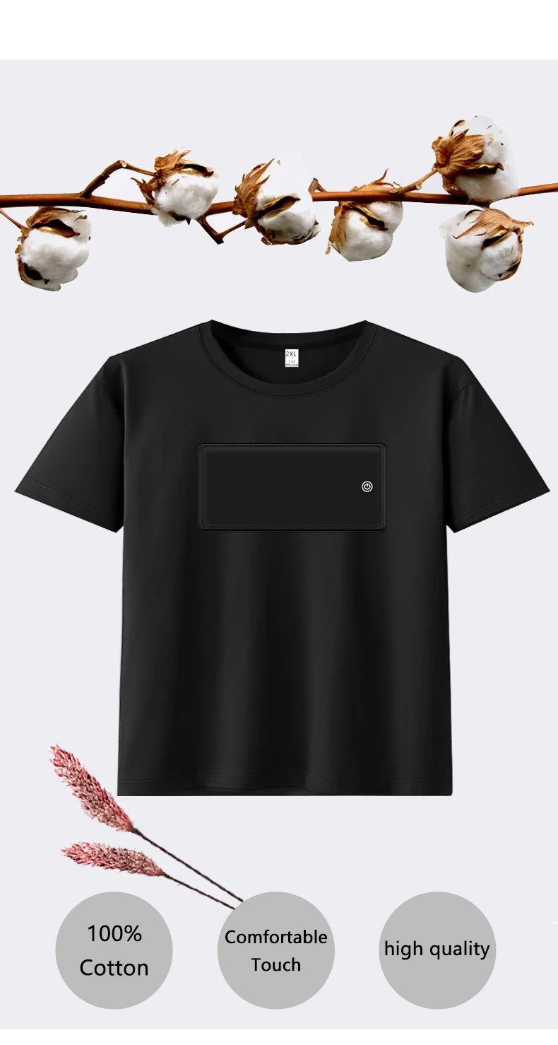 APP Control Bluetooth Programmable LED T Shirt with RGB Full Color Light Up LED Display Screen, Unisex Fashion LED T Shirt Panel