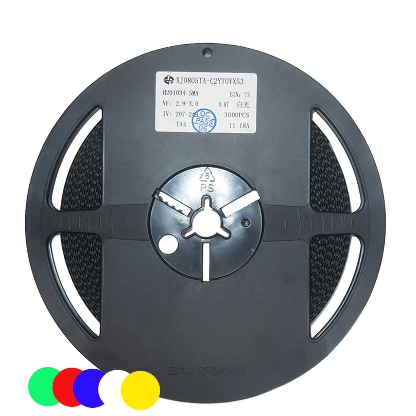 1Reel 0402 0603 0805 1206 1210 SMD LED Light Yellow Red Green Blue White 4000PCS 3000PCS 2000PCS