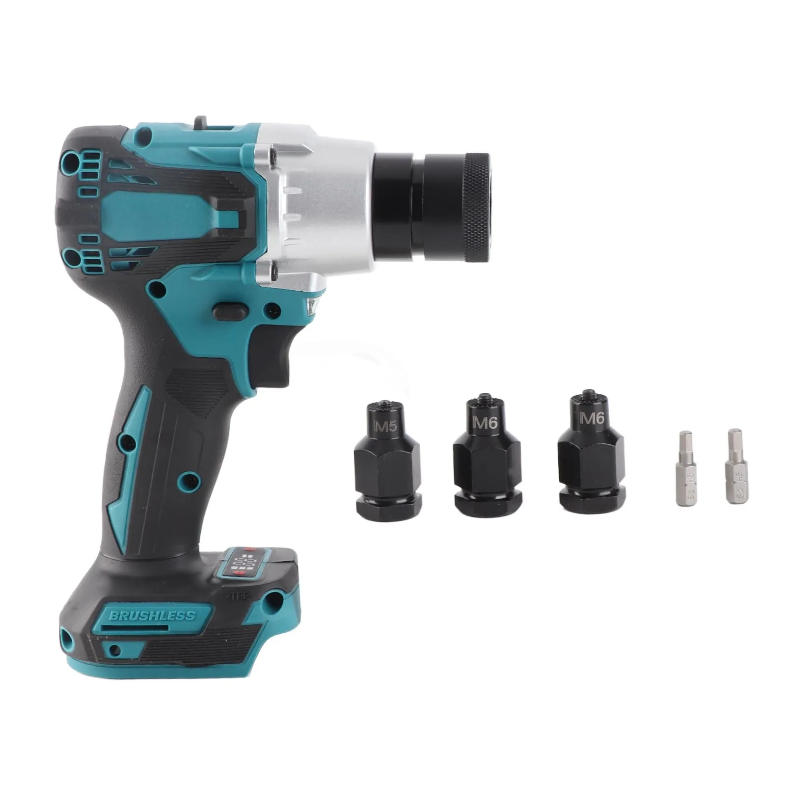 Electric Riveting Gun Brushless Rivet Nut Machine Kit with Riveter Heads Powerful Automatic Electric Riveter Set Riveting Tool