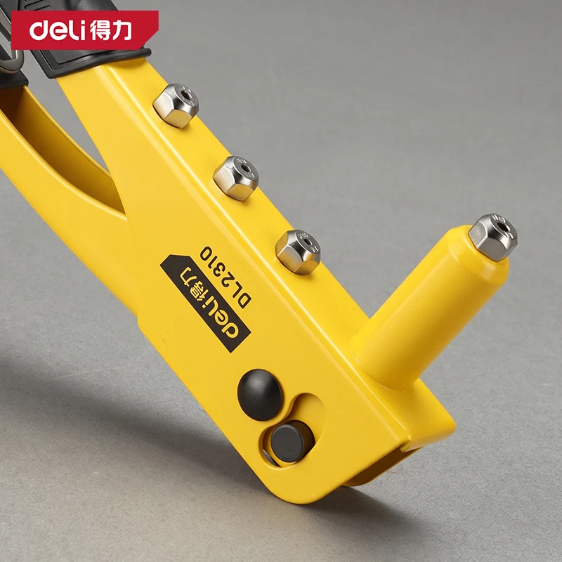 Pop Rivet Gun 20Cr Alloy Steel Jaws Hand Riveter 4 Interchangeable Nozzles 2.4/3.2/4/4.8mm Blind Rivet Tool for Metal Sheet