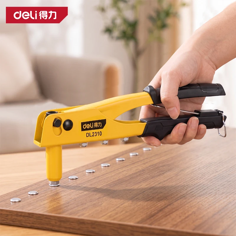 Pop Rivet Gun 20Cr Alloy Steel Jaws Hand Riveter 4 Interchangeable Nozzles 2.4/3.2/4/4.8mm Blind Rivet Tool for Metal Sheet