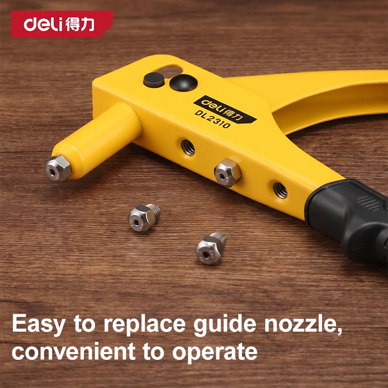 Pop Rivet Gun 20Cr Alloy Steel Jaws Hand Riveter 4 Interchangeable Nozzles 2.4/3.2/4/4.8mm Blind Rivet Tool for Metal Sheet
