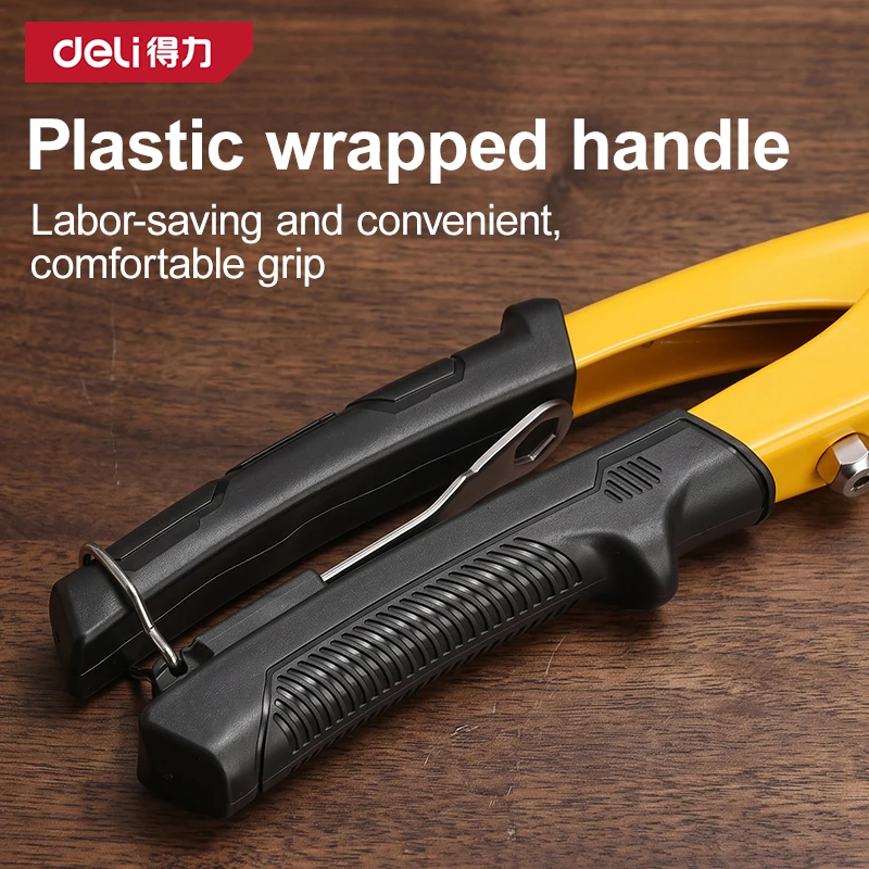 Pop Rivet Gun 20Cr Alloy Steel Jaws Hand Riveter 4 Interchangeable Nozzles 2.4/3.2/4/4.8mm Blind Rivet Tool for Metal Sheet