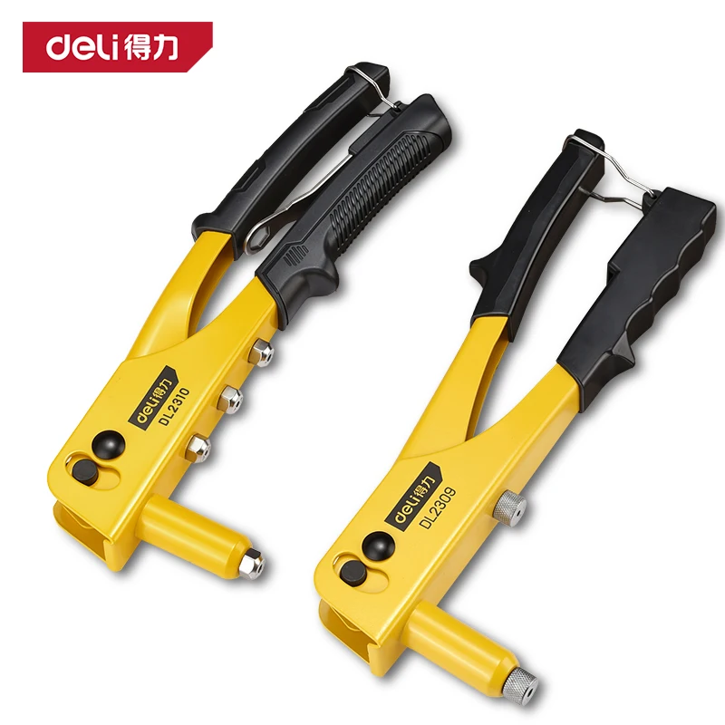 Pop Rivet Gun 20Cr Alloy Steel Jaws Hand Riveter 4 Interchangeable Nozzles 2.4/3.2/4/4.8mm Blind Rivet Tool for Metal Sheet