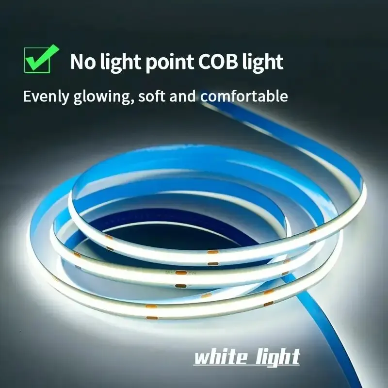 5V COB Strip Lights Touch Dimmer USB Flexible Diode Tape Ribbon For Kitchen Garage DIY TV Mirror PC Backlight Wall Decor Lights