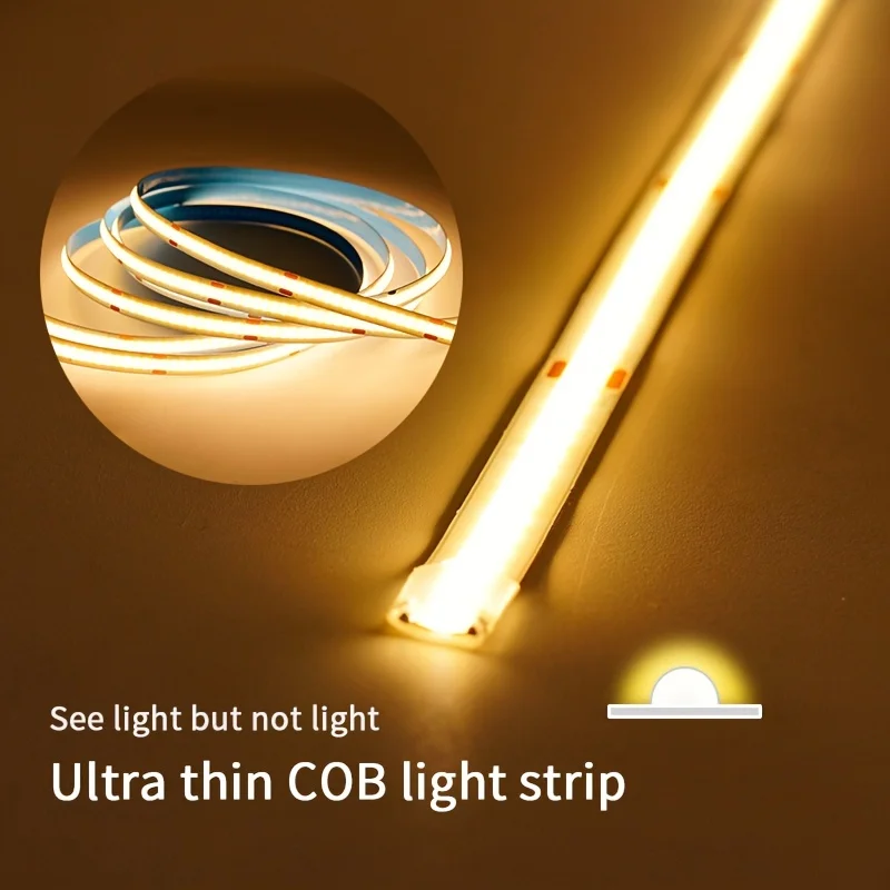 5V COB Strip Lights Touch Dimmer USB Flexible Diode Tape Ribbon For Kitchen Garage DIY TV Mirror PC Backlight Wall Decor Lights