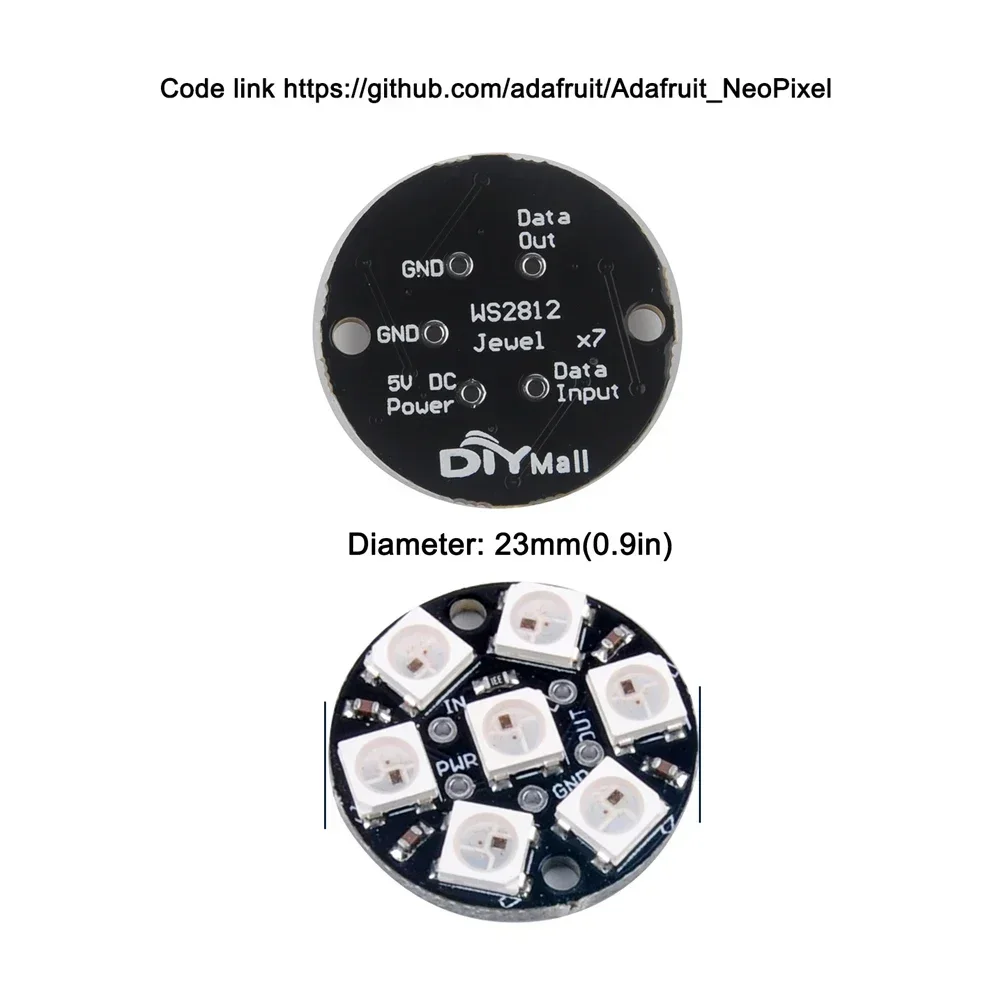 WS2812B 5050 RGB LED Ring 7 / 8 / 12 / 16 / 24 / 60 Bits Lamp Light with Integrated Drivers WS2812 for Arduino Raspberry Pi
