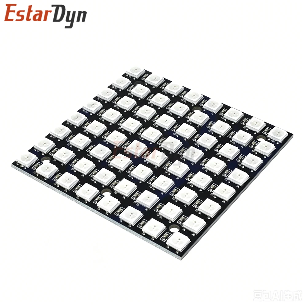 Estardyn WS2812 5050 RGB 8x8 64 LED Matrix Module Individually Addressable Full Color for ESP32 DIY Animations Display