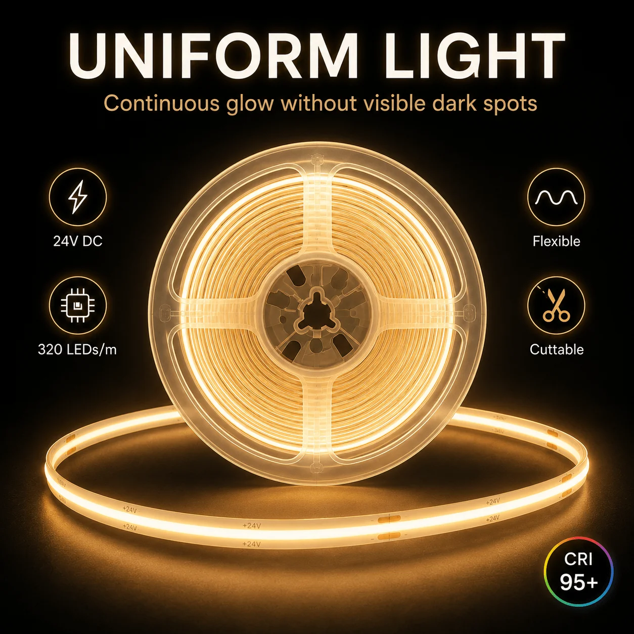 5V USB COB LED Strip Touch Dimmer High Density Dotless Flexible Linear Tape Self Adhesive Light For Mirror Cabinet DIY Decor