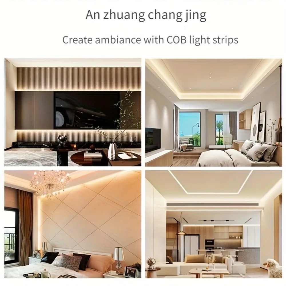 5V USB COB LED Strip Touch Dimmer High Density Dotless Flexible Linear Tape Self Adhesive Light For Mirror Cabinet DIY Decor