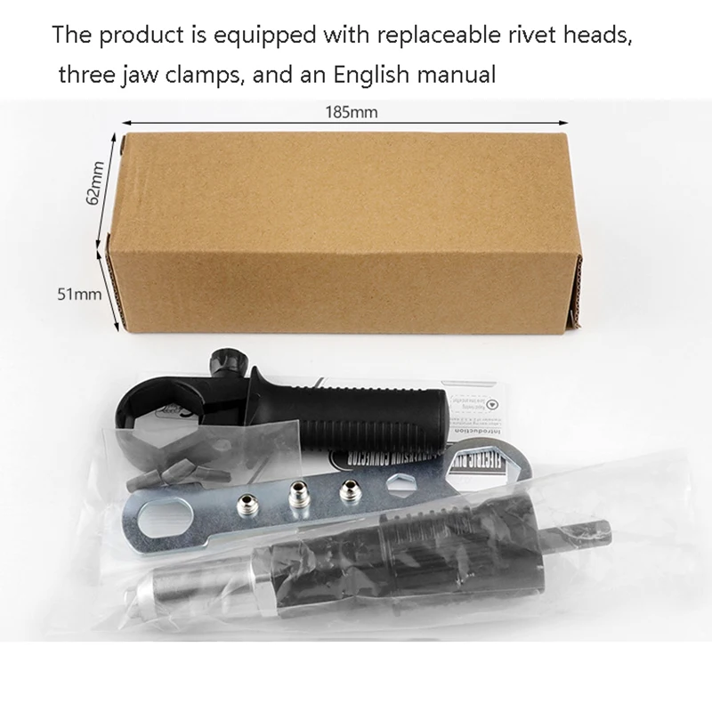 Electric Drill Rivet Gun Adapter Hex Shank Riveting Tool Conversion Head 2.4/3.2/4.0/4.8mm Rivet Nut Gun Converter Connector