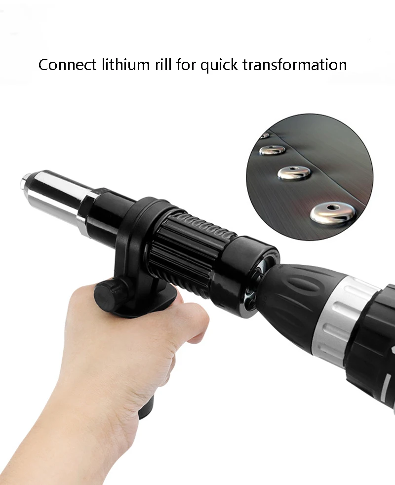 Electric Drill Rivet Gun Adapter Hex Shank Riveting Tool Conversion Head 2.4/3.2/4.0/4.8mm Rivet Nut Gun Converter Connector