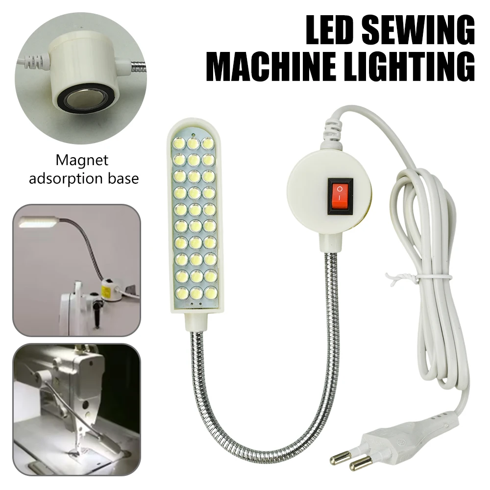 30 LED Industrial Sewing Machine Lighting Lamp Clothing Magnetic Base Work Light 360° Folding Gooseneck Industrial Lights