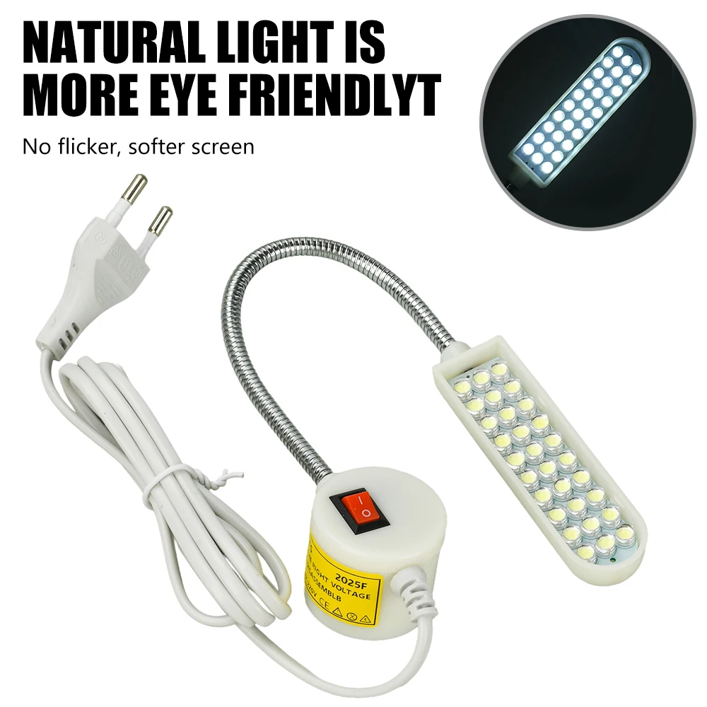 30 LED Industrial Sewing Machine Lighting Lamp Clothing Magnetic Base Work Light 360° Folding Gooseneck Industrial Lights