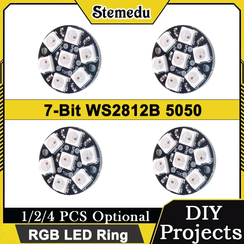 7/12/16/24/60 Bits WS2812B 5050 RGB LED Ring Programmable Lamp Light Arduino/Raspberry Pi Compatible 1/4/8 PCS Optional