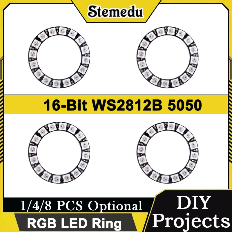 7/12/16/24/60 Bits WS2812B 5050 RGB LED Ring Programmable Lamp Light Arduino/Raspberry Pi Compatible 1/4/8 PCS Optional