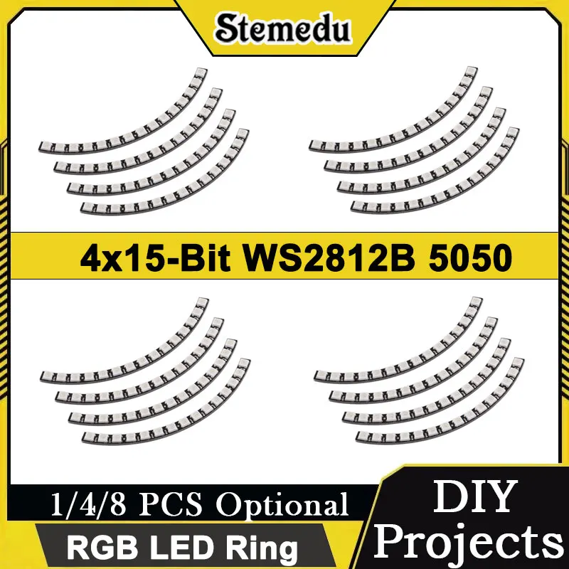 7/12/16/24/60 Bits WS2812B 5050 RGB LED Ring Programmable Lamp Light Arduino/Raspberry Pi Compatible 1/4/8 PCS Optional