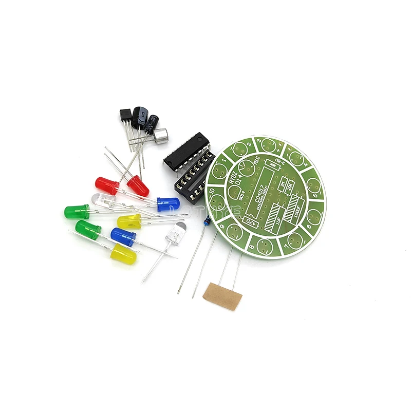 Voice Activated LED Rotating Light Making Kit CD4017 Colorful DIY Electronic Kit Parts Soldering Electronic Component Welding