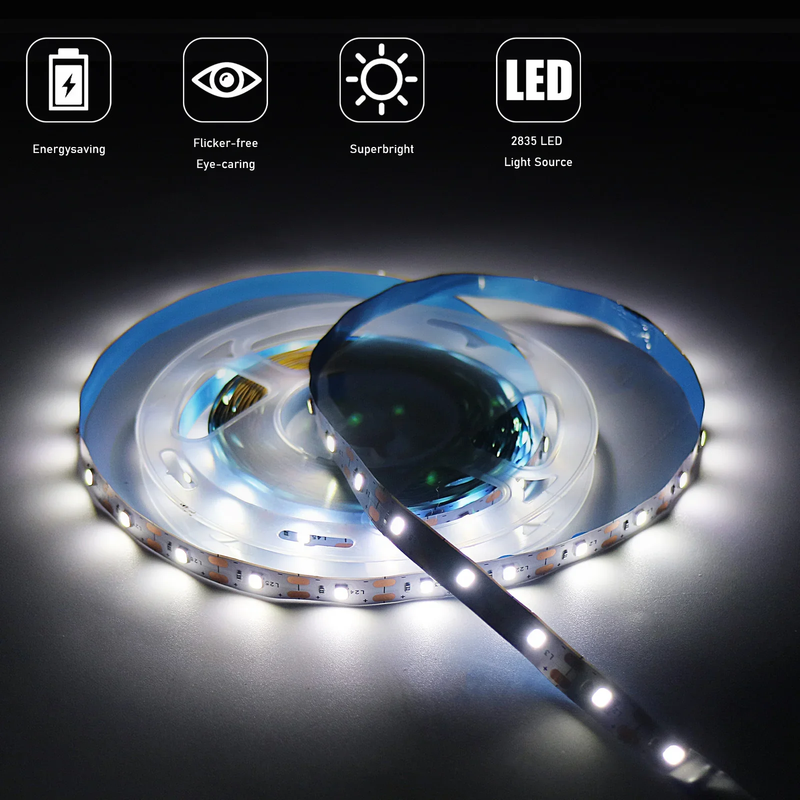 5V USB Flexible Cuttable LED Strip Light with Button Switch Adhesive Backing for TV Backlighting Cabinets Home Decor Lighting