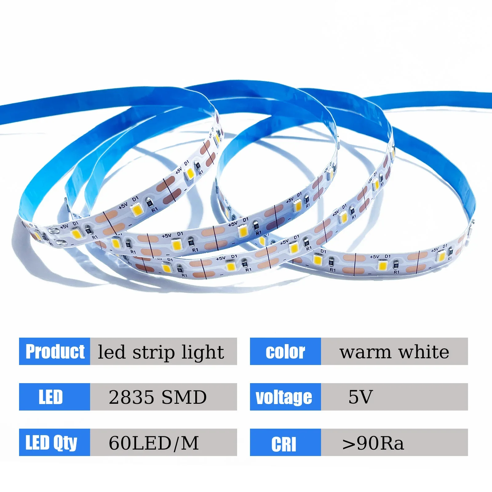 5V USB Flexible Cuttable LED Strip Light with Button Switch Adhesive Backing for TV Backlighting Cabinets Home Decor Lighting
