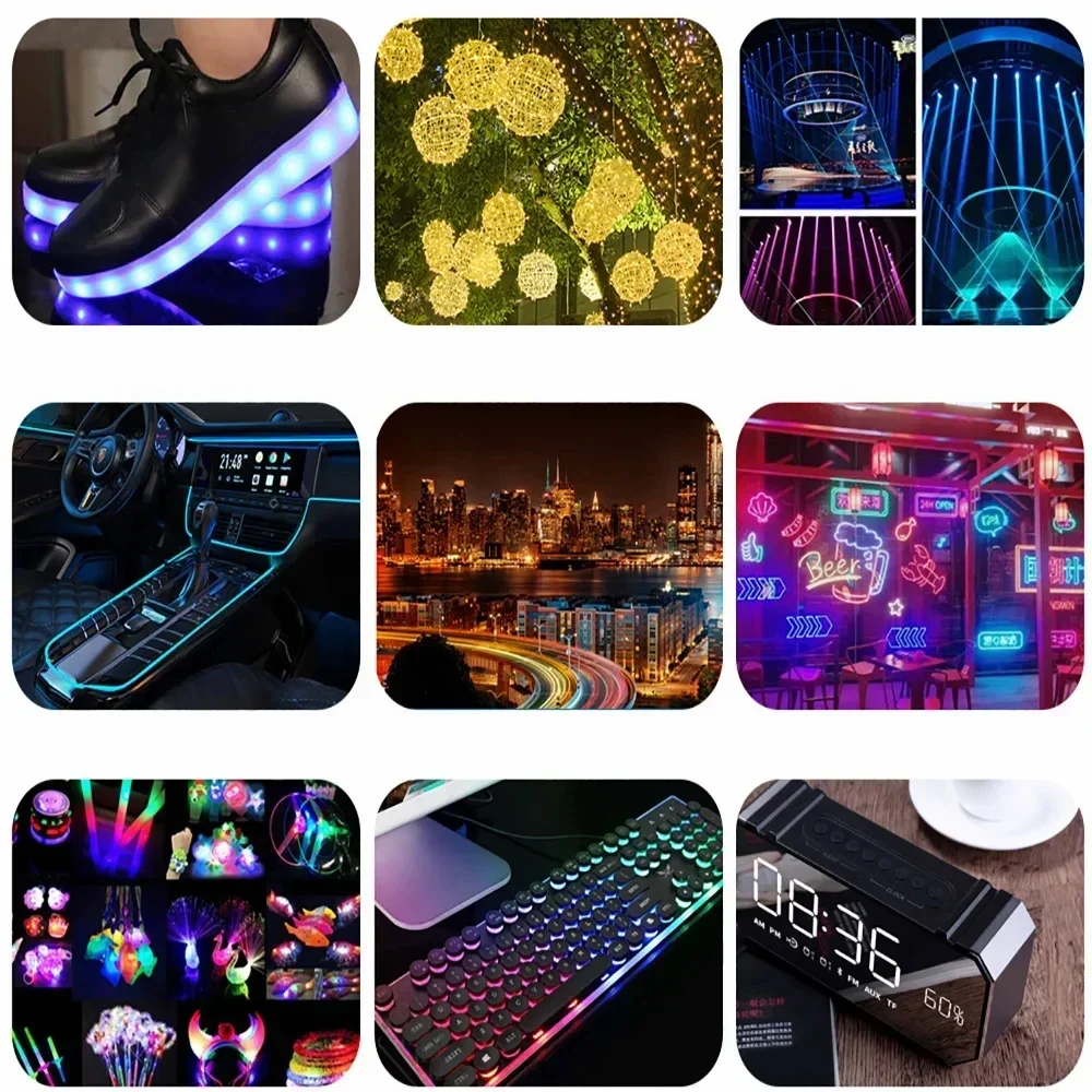 50/100pcs 5mm LED Ultra Bright Transparent White Green Red Blue Yellow Orange Light-Emitting Diode Round LED Assortment Kit