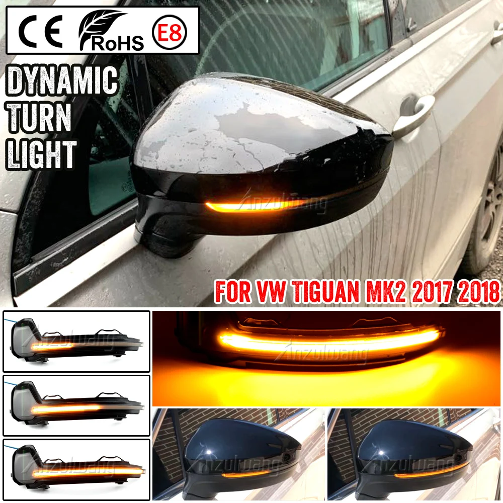 For VW Tiguan MK2 2017 2018 2019 Touareg MK3 EU 2019 LED Dynamic Turn Signal Light Flasher Flowing Water Blinker Flashing Light
