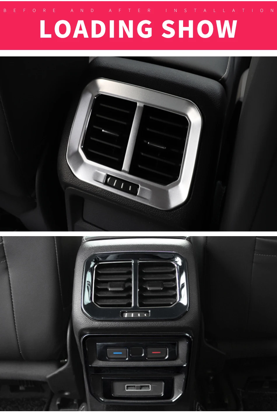 FOAL BURNING Car Cover Rear Trim Air Conditioning Outlet Vent For Volkswagen TiguanL VW Tiguan L MK2 2016 2017 2018 2019 2020