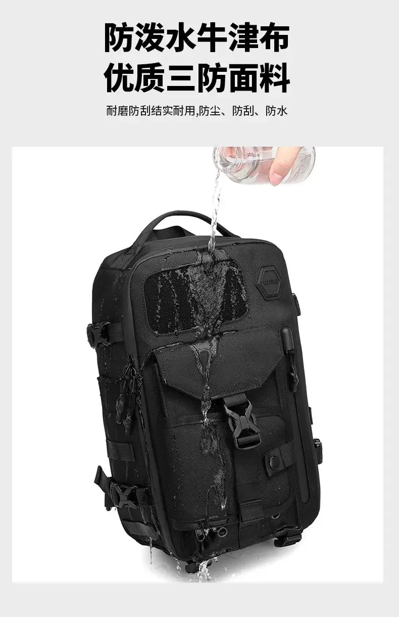 Ozuko Cross Shoulder Bag Man Chest Bag Waterproof Tactical Waist Messenger Bag Zipper Fashion Outdoor