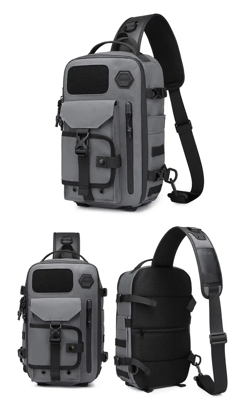Ozuko Cross Shoulder Bag Man Chest Bag Waterproof Tactical Waist Messenger Bag Zipper Fashion Outdoor