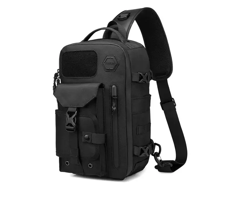 Ozuko Cross Shoulder Bag Man Chest Bag Waterproof Tactical Waist Messenger Bag Zipper Fashion Outdoor