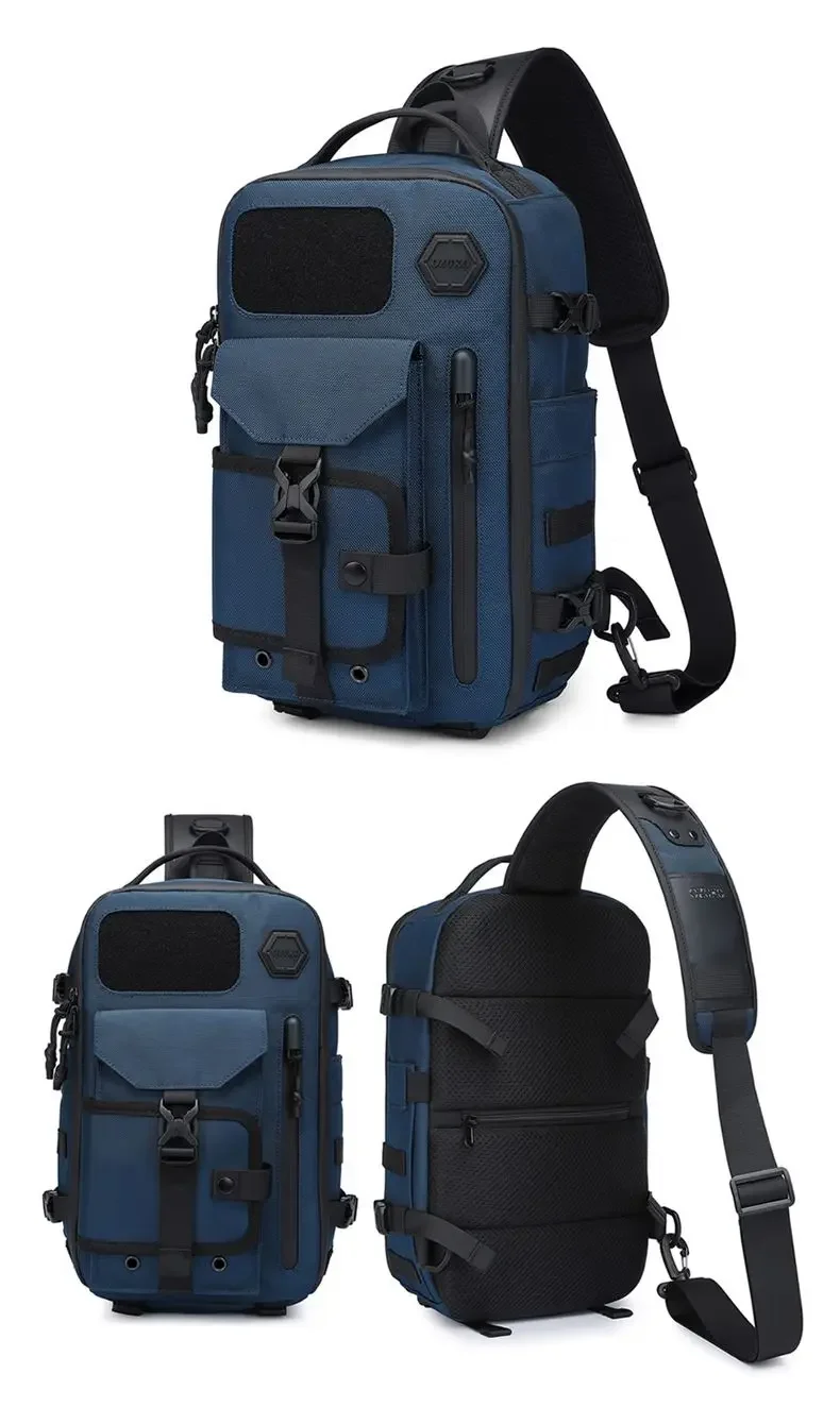 Ozuko Cross Shoulder Bag Man Chest Bag Waterproof Tactical Waist Messenger Bag Zipper Fashion Outdoor