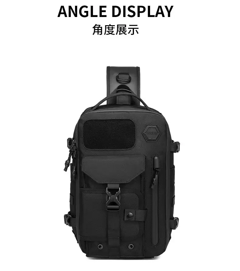 Ozuko Cross Shoulder Bag Man Chest Bag Waterproof Tactical Waist Messenger Bag Zipper Fashion Outdoor