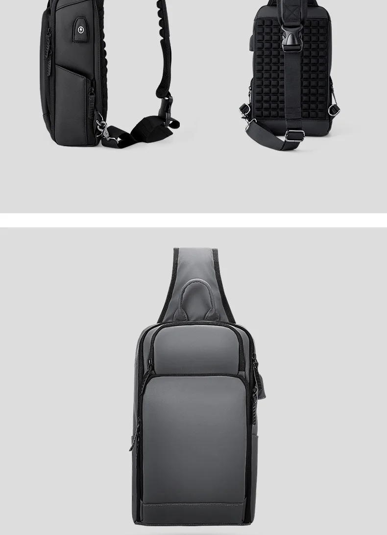 Crossbody Bag for USB Charging Men Shoulder Sports High-quality Messenger Male Waterproof Short Trip Chest Bag Pack Backpacks