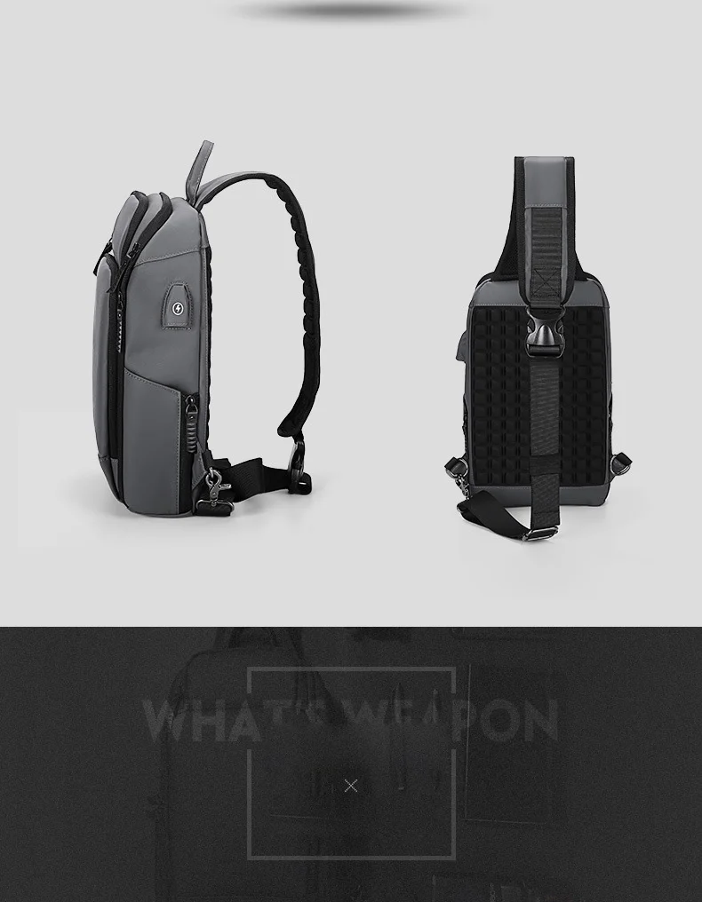 Crossbody Bag for USB Charging Men Shoulder Sports High-quality Messenger Male Waterproof Short Trip Chest Bag Pack Backpacks