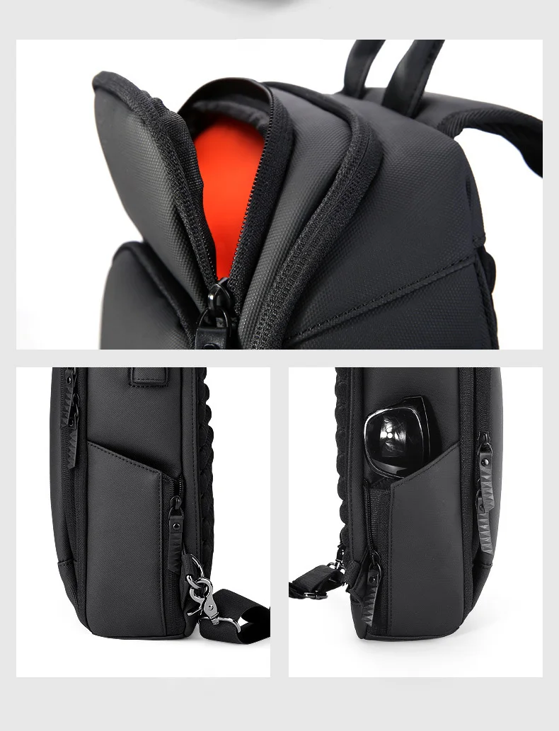 Crossbody Bag for USB Charging Men Shoulder Sports High-quality Messenger Male Waterproof Short Trip Chest Bag Pack Backpacks