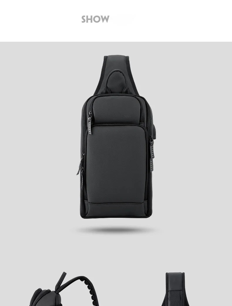 Crossbody Bag for USB Charging Men Shoulder Sports High-quality Messenger Male Waterproof Short Trip Chest Bag Pack Backpacks