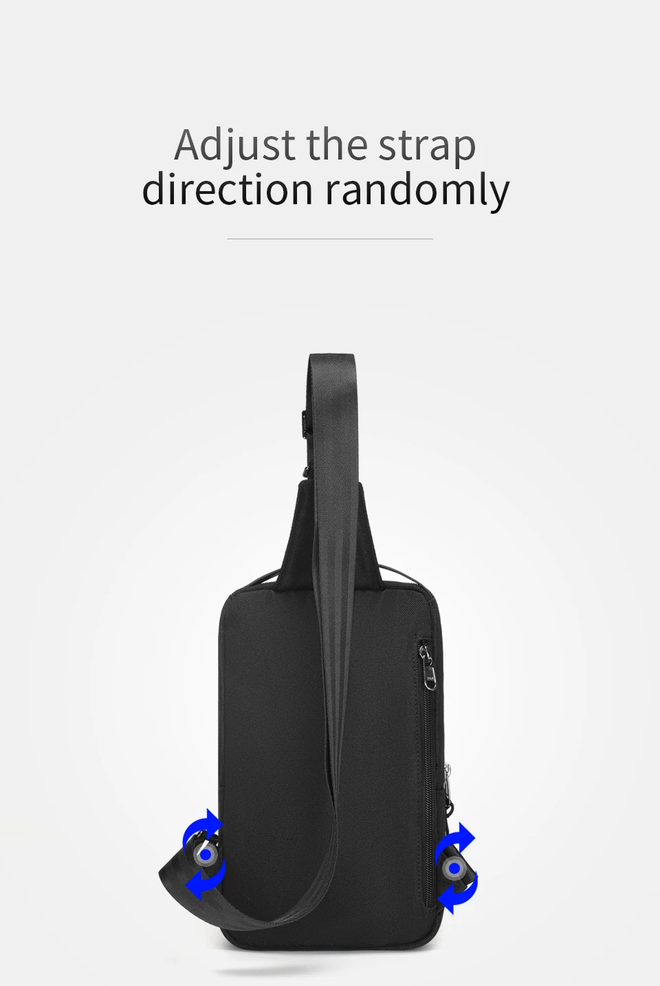 Tigernu Men's Chest Bag 9.7inch Tablet Street Style Shoulder Bag Casual Sling Bags Travel Bag Crossbody Bags Pack for Teenager