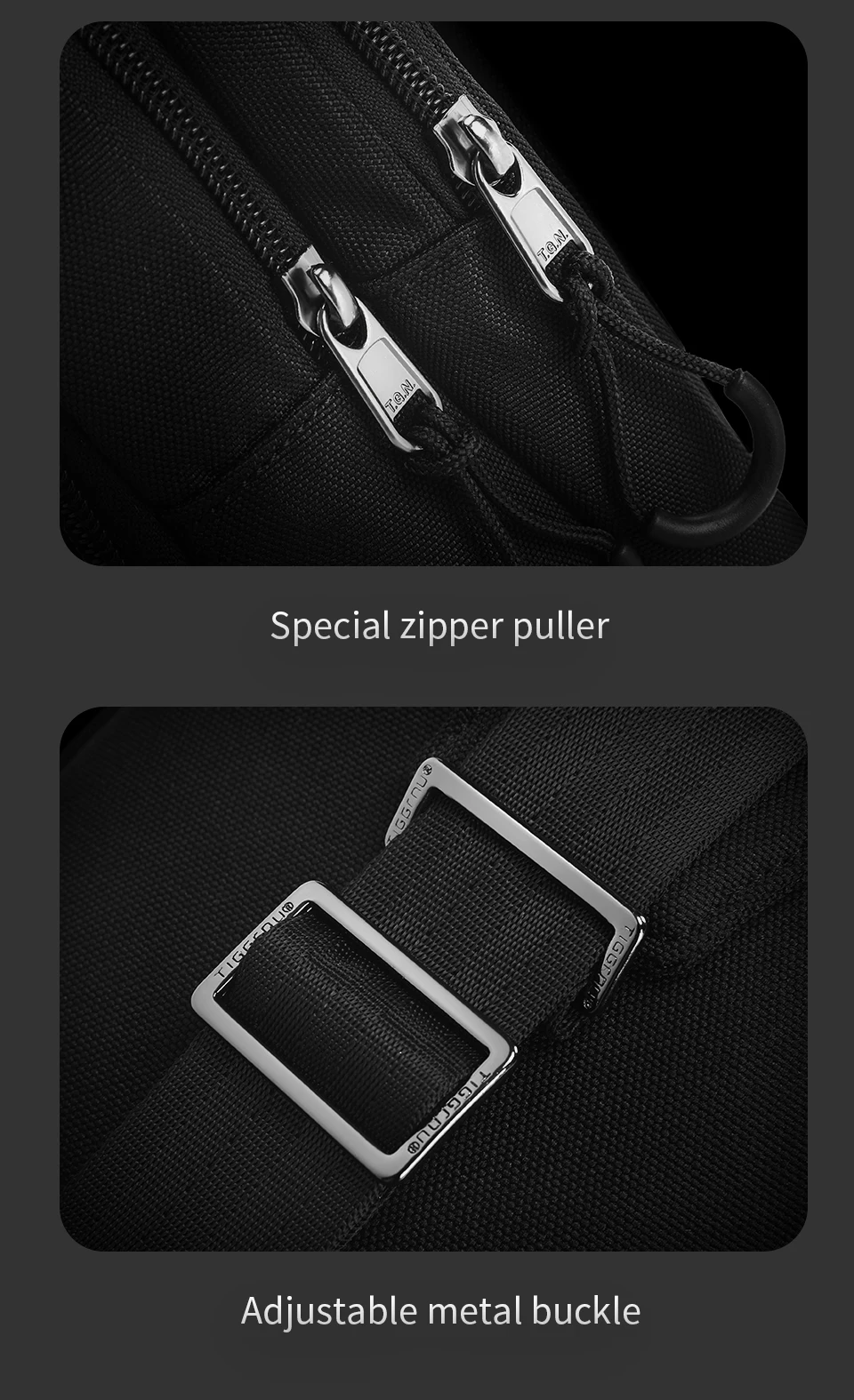 Tigernu Men's Chest Bag 9.7inch Tablet Street Style Shoulder Bag Casual Sling Bags Travel Bag Crossbody Bags Pack for Teenager