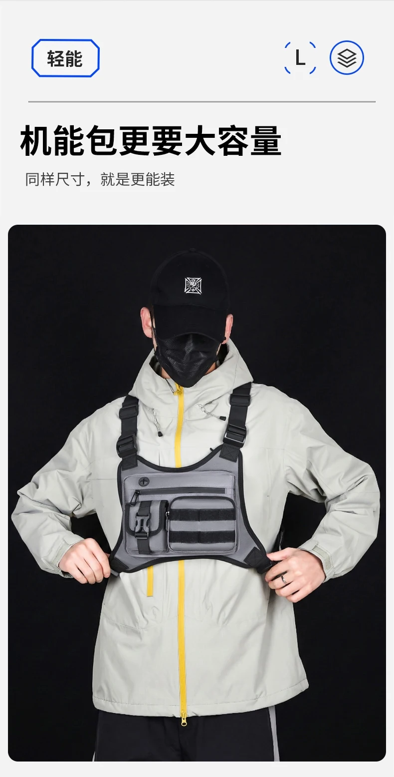 Tactical Men Vest Bag Waist Packs High Quality Waterproof Men Chest Bag Backpack Fashion Trends Men Sling Shoulder Bag Bolsos