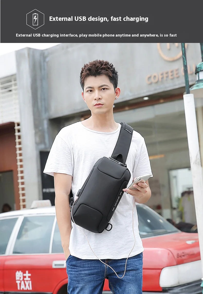 OZUKO Multifunction Crossbody Bag for Men Anti-theft Shoulder Messenger Bags Male Waterproof Short Trip Chest Bag Shoulder New