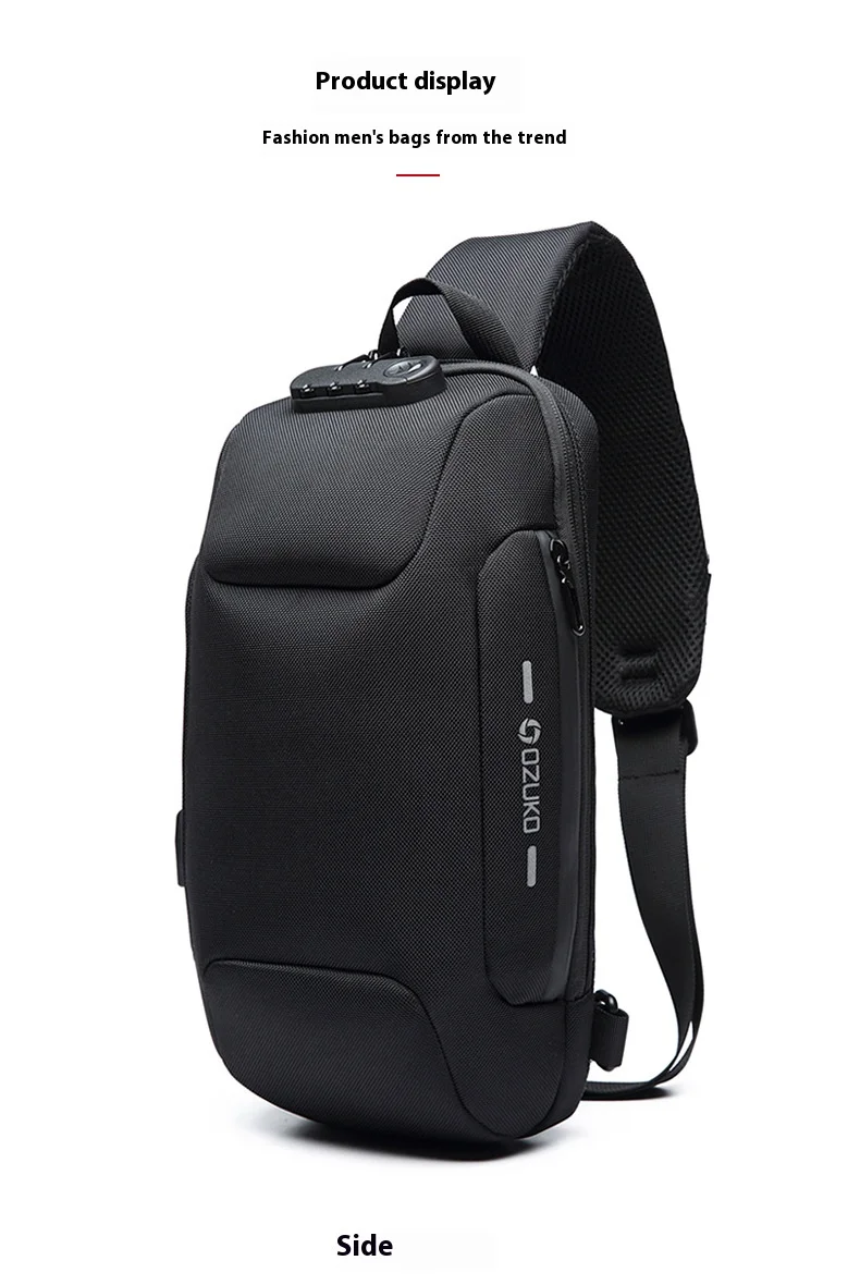 OZUKO Multifunction Crossbody Bag for Men Anti-theft Shoulder Messenger Bags Male Waterproof Short Trip Chest Bag Shoulder New