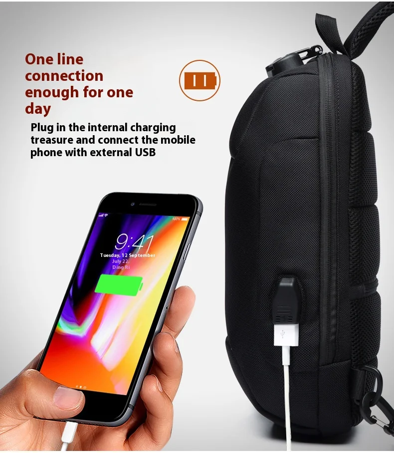 OZUKO Multifunction Crossbody Bag for Men Anti-theft Shoulder Messenger Bags Male Waterproof Short Trip Chest Bag Shoulder New