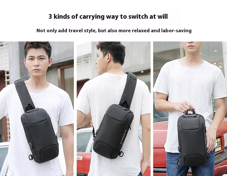 OZUKO Multifunction Crossbody Bag for Men Anti-theft Shoulder Messenger Bags Male Waterproof Short Trip Chest Bag Shoulder New