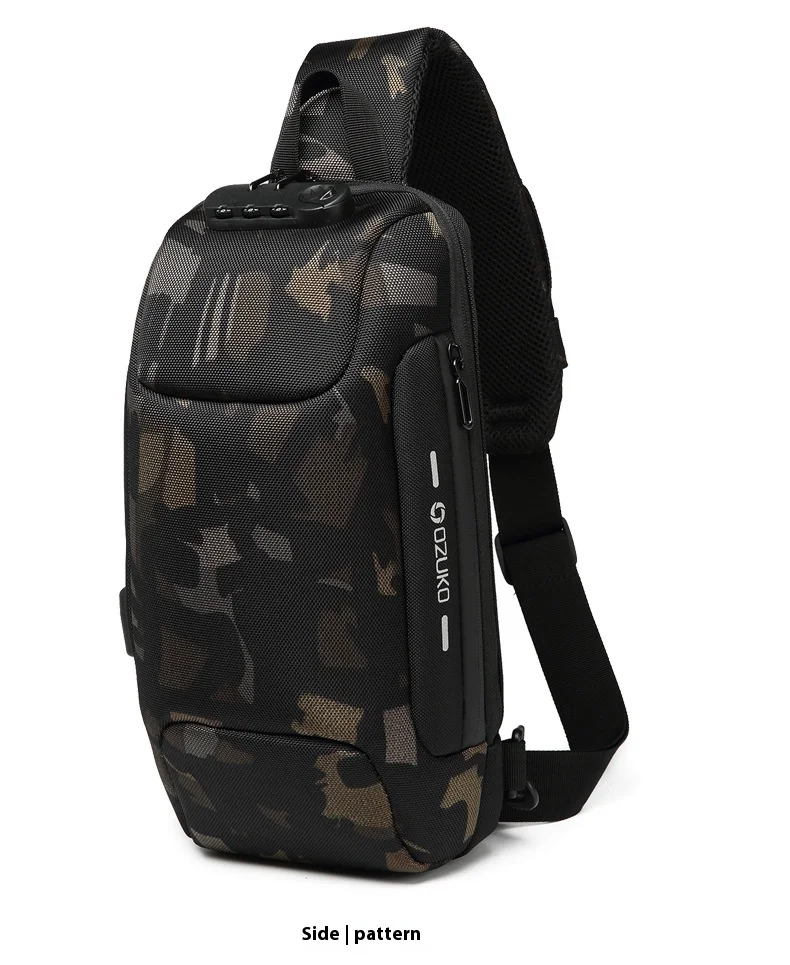OZUKO Multifunction Crossbody Bag for Men Anti-theft Shoulder Messenger Bags Male Waterproof Short Trip Chest Bag Shoulder New