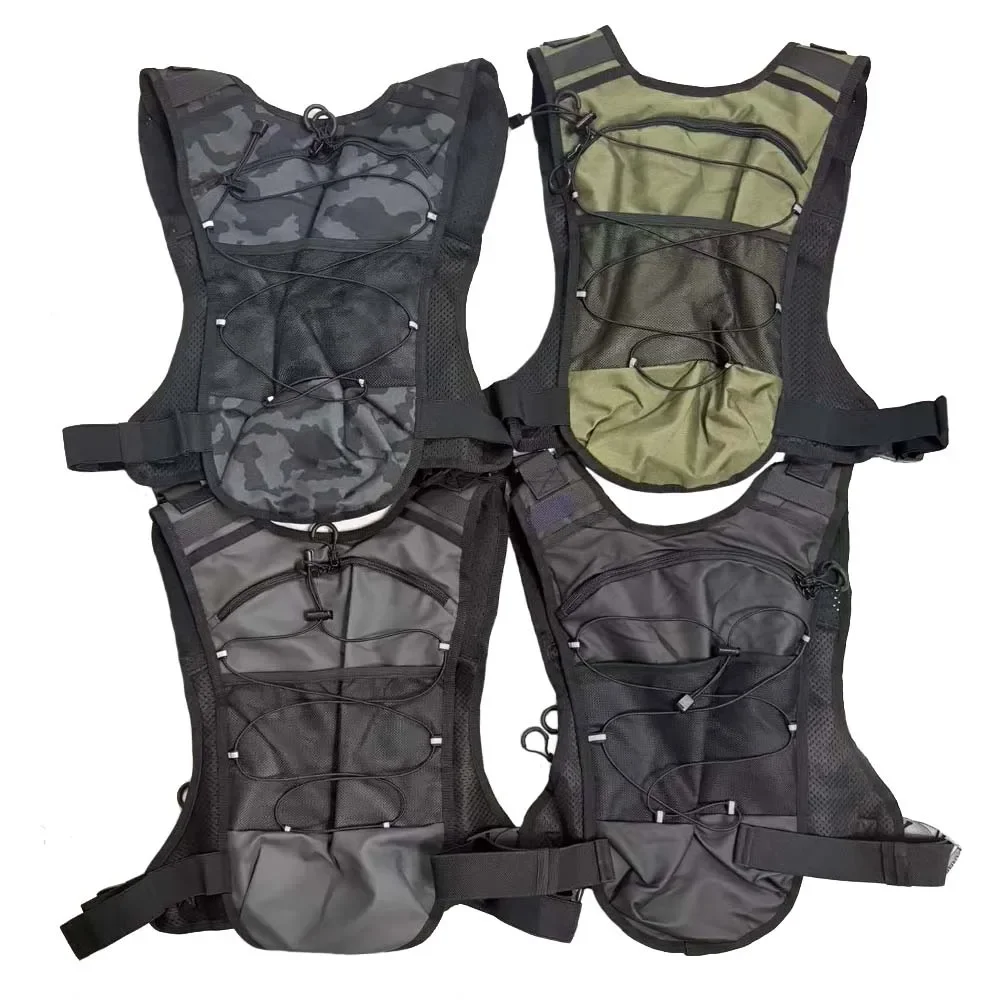Outdoor tactical chest bag, multi-functional vest, multi-pocket sport cycling backpack, water bag, running vest Saco peito homem