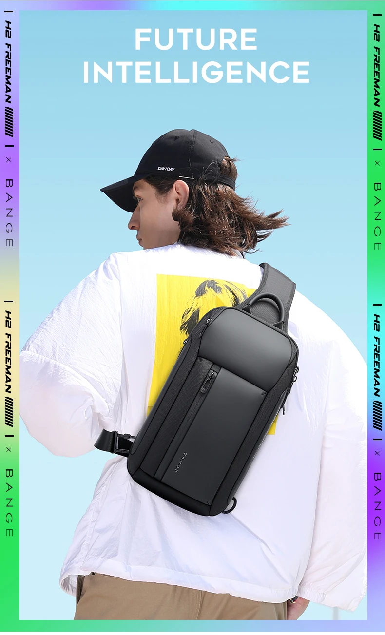 BANGE Oxford Trendy Waterproof Chest Bag Six Trend Colors Fashion Items, Large Capacity Memory for Both Men and Women